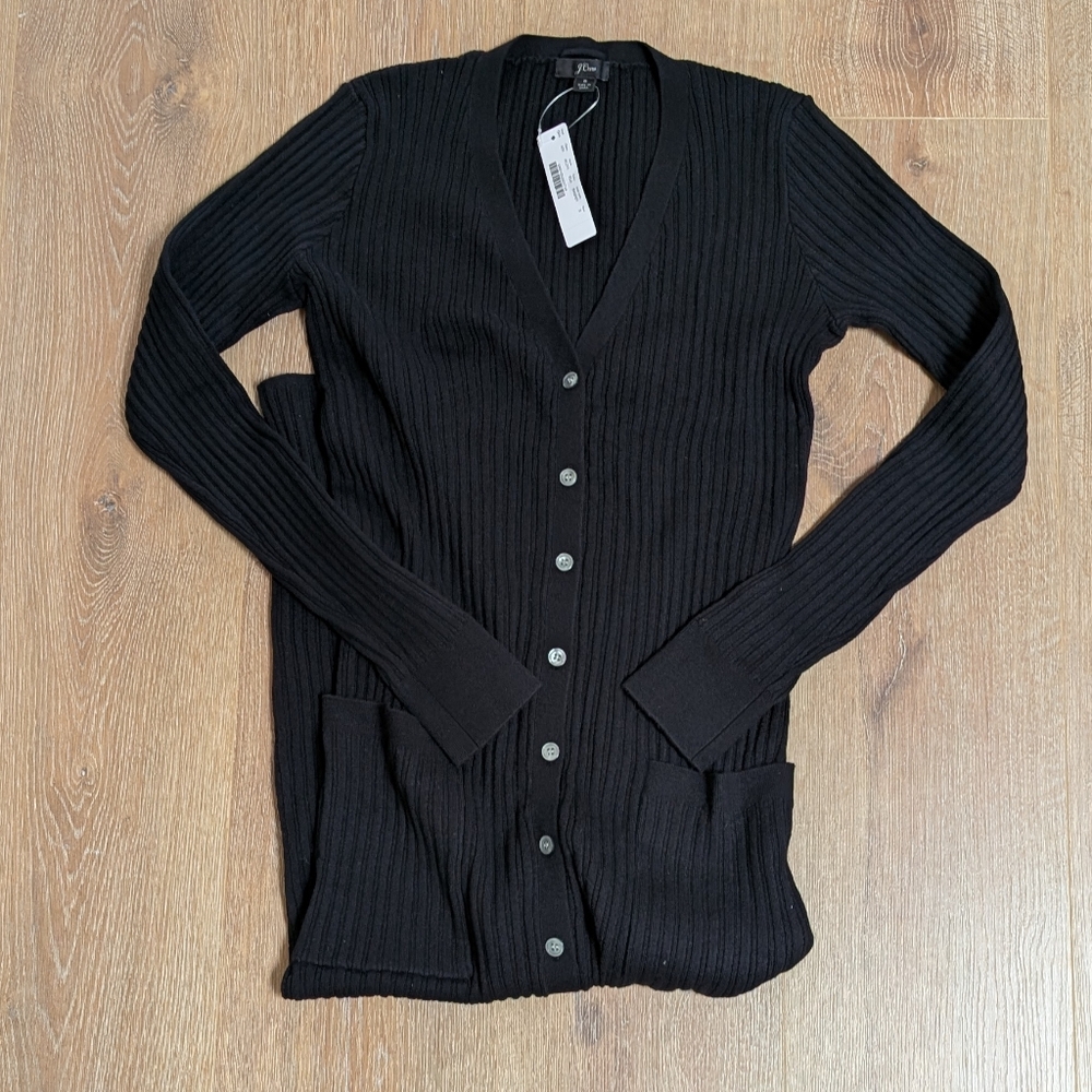 NWT J. Crew Ribbed  V-Neck Cardigan Dress Small - Picture 6 of 7